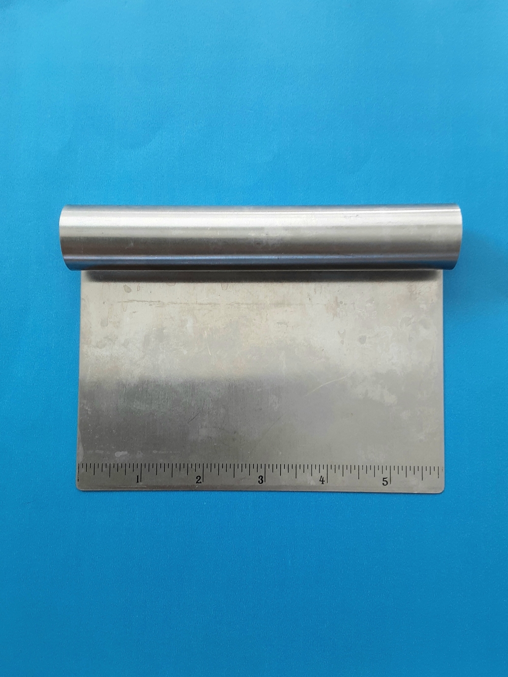 Stainless Steel Dough Scraper with Rolled Comfort Handle, 6-inch Measure Rule